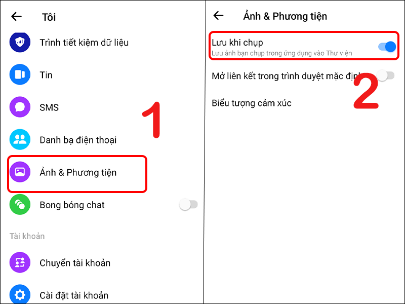 Bật chế độ Lưu khi chụp